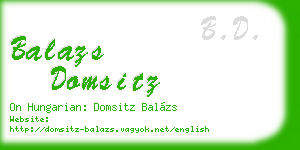 balazs domsitz business card